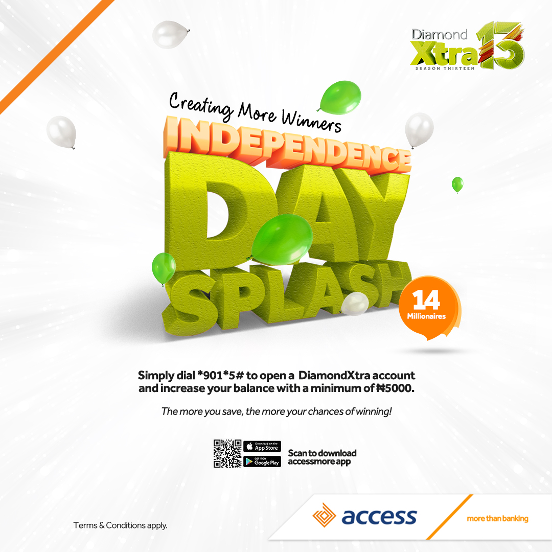 Nigeria at 61: Access Bank to reward 14 customers with N1million each