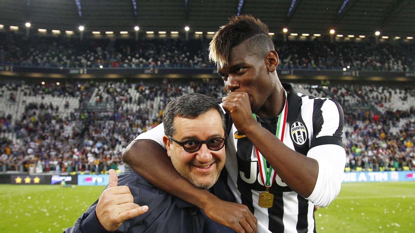 Super-agent Mino Raiola pictured with Paul Pogba