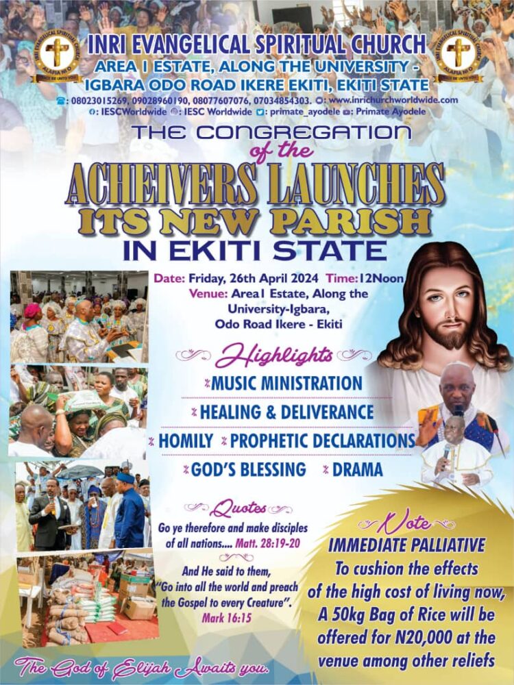 Primate Ayodele launches new parish, holds 3rd edition of Palliative Market