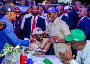 Why Shaibu kneels before Oshiomhole