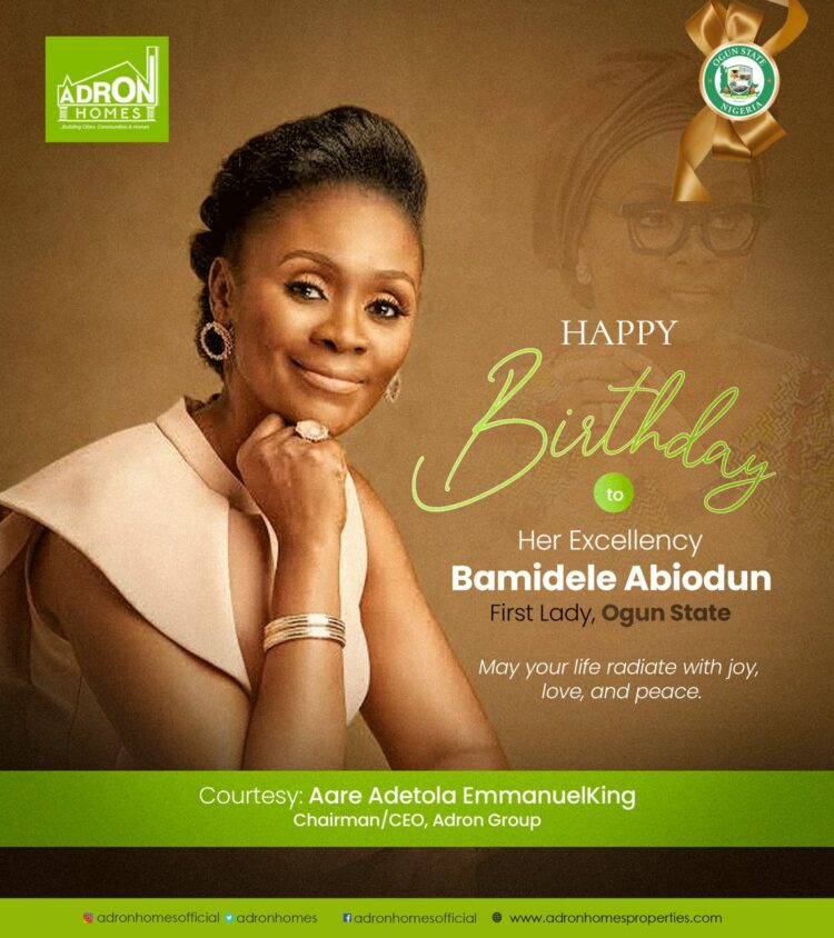 Aare Adetola EmmanuelKing congratulates Mrs. Bamidele Abiodun on her 57th birthday