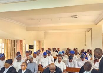Photos as 35 Lagos Lawmakers arrive Court over Obasa’s removal