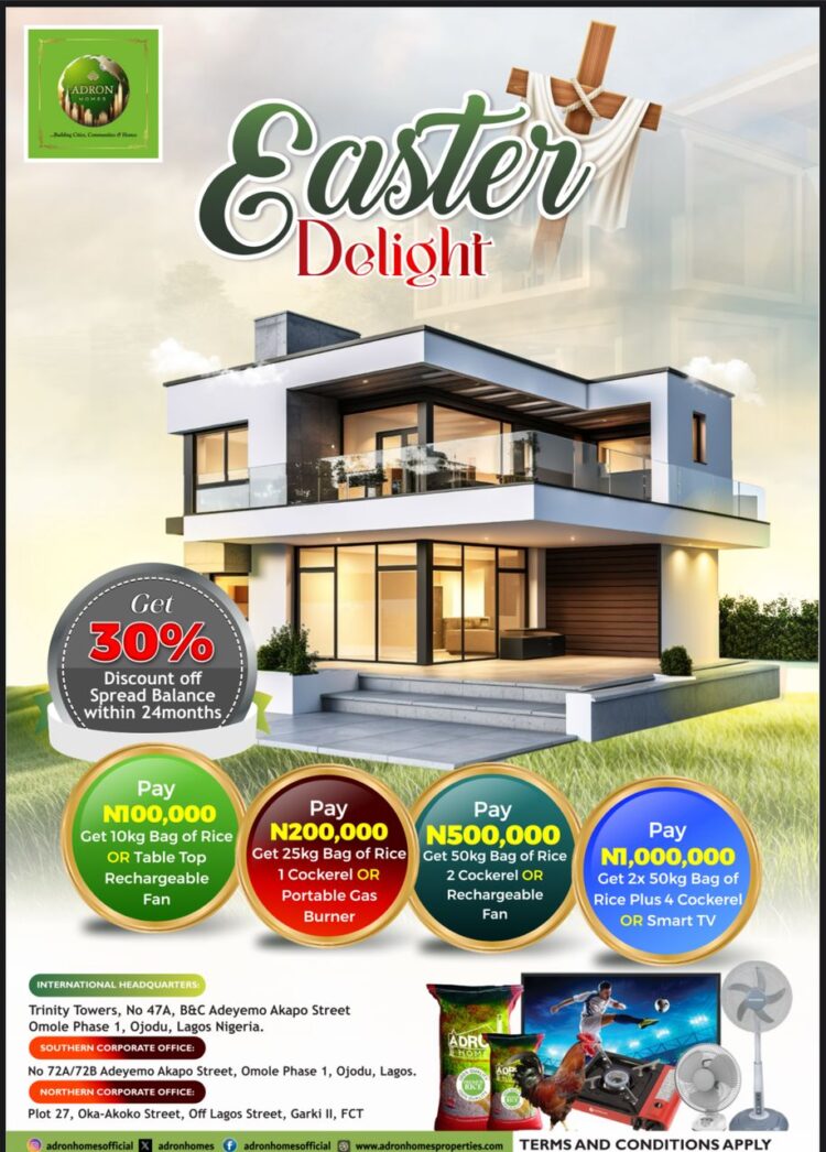 Adron Homes celebrate Easter, offers up to 30% discount and flexible payment plan