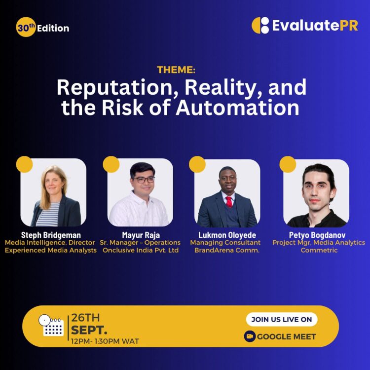 P+ Measurement Services to host 30th edition of EvaluatePR, Exploring “Reputation, Reality, and the Risk of Automation”