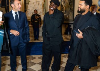 PHOTOS: Davido meets France President, Emmanuel Macron