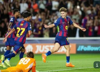 UCL: Fermin’s hat trick creates an impressive Barcelona win over Olympiacos