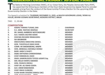 2025 Osun Guber Primary: Gubernatorial Primary Appeal Panel (Full List)