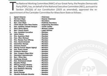 Full List of Akwa Ibom Caretaker Committee