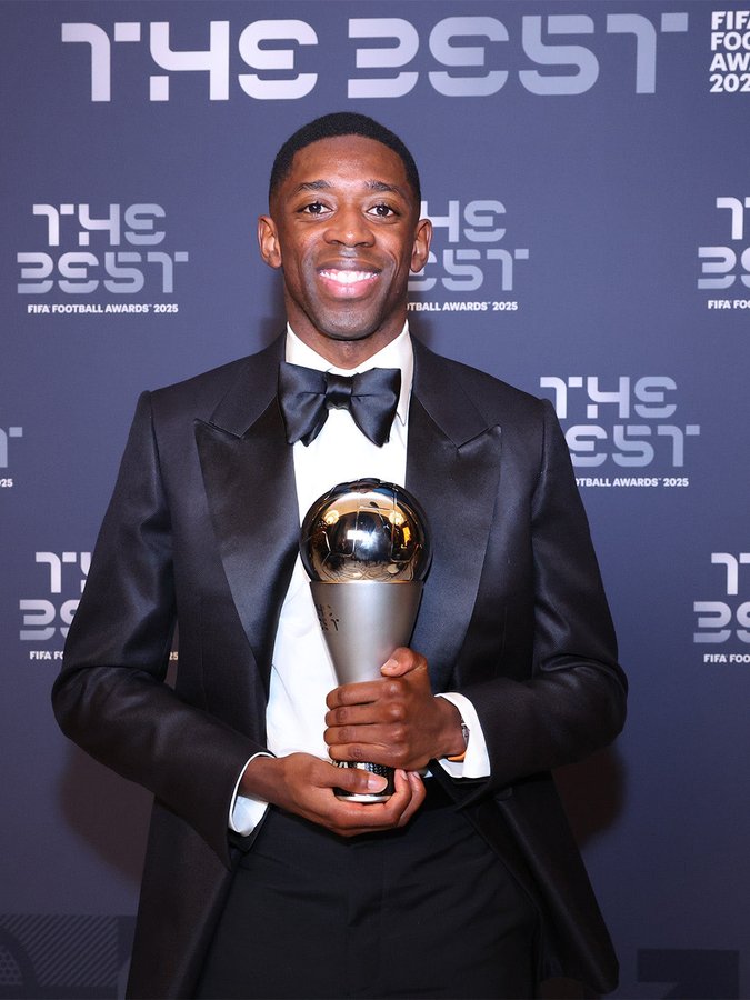 Dembele wins FIFA’s The Best award for men’s player of 2025 (Full List of winners)