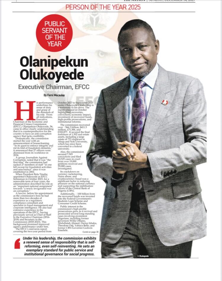 Olukoyede emerges Nation newspaper’s public servant of the year