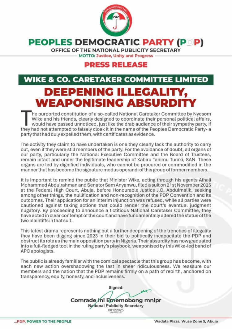 Wike & Co. Caretaker committee Limited: Deepening Illegality, weaponising absurdity