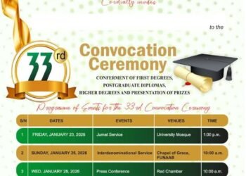 FUNAAB Unveils Programme of Events for 33rd Convocation Ceremony