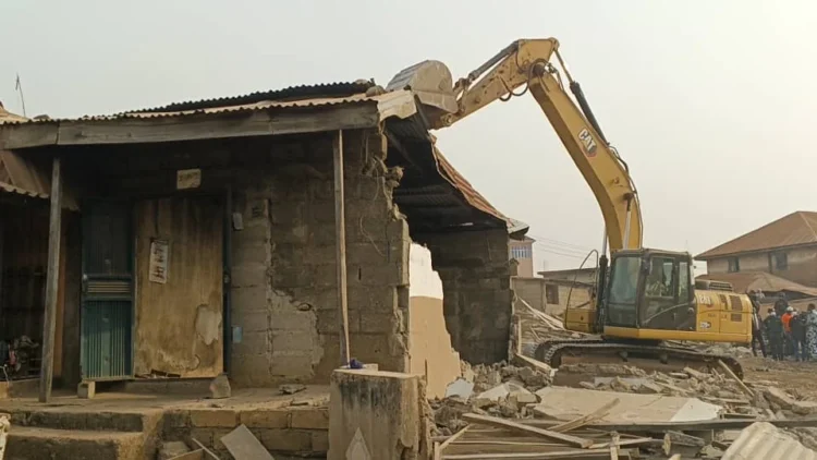 Gov. Ododo demolishes criminal hideouts in Okene