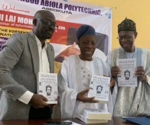 Lai Mohammed donates book to MAPOLY