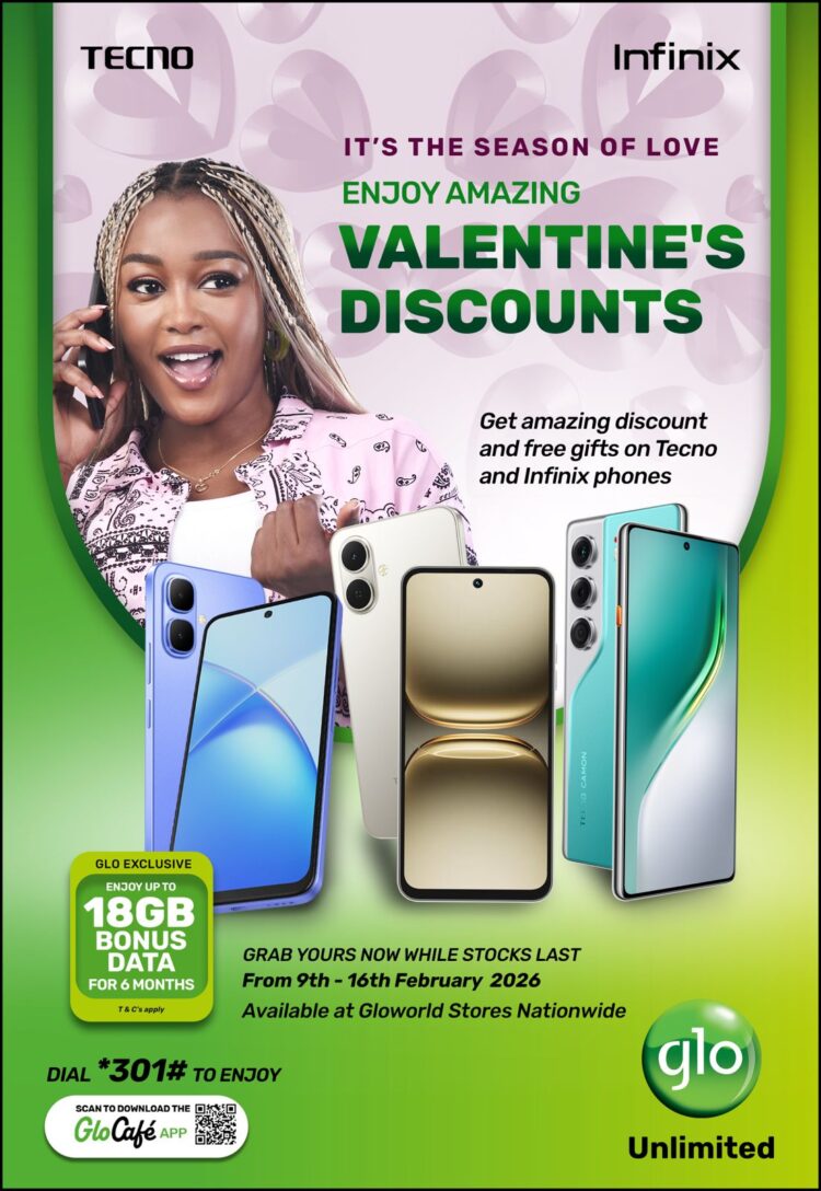 Globacom unveils Valentine Smartphone Promo with massive discounts, 18GB free data