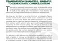 Senate rejection of electoral transmission shameful, harmful to democratic consolidation