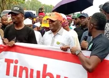 #OCCUPYINEC: Atiku Joins ADC protest In Abuja