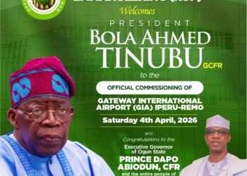 Aare Adetola Emmanuelking welcomes President Tinubu to Gateway International Airport commissioning in Iperu-Remo