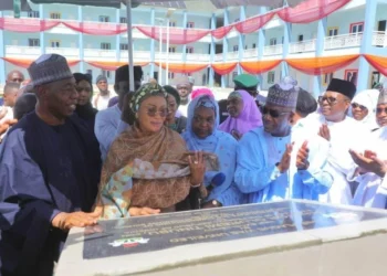 First Lady inaugurates Zulum’s nursing quarters, launches nutrition programme