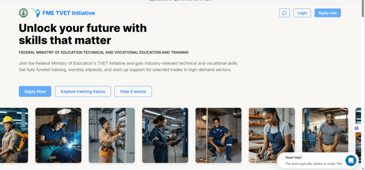 How to apply for FG’s ₦25k/month technical and vocational training programme