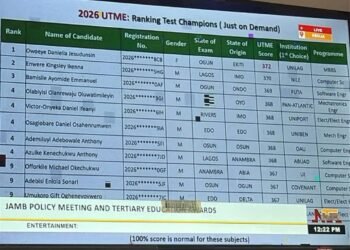 2026 UTME: Owoeye Daniella Jesudunsin scores 372, see top 11 candidates 