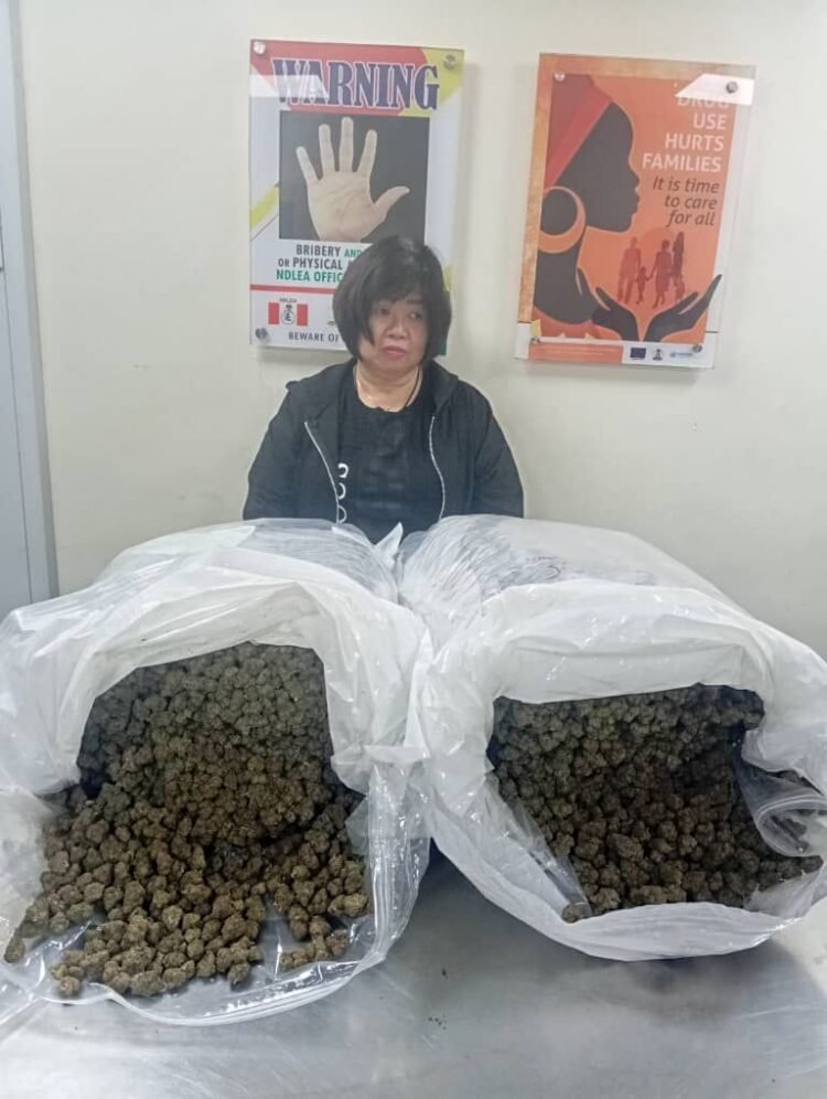 Photos: NDLEA arrests Chinese woman with 31kg Cannabis at Lagos Airport