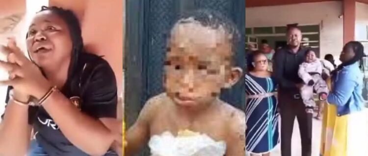 Woman Who Allegedly Brutalized 10-Year-Old Boy Cries Out As Anambra Government Takes Her Infant Away