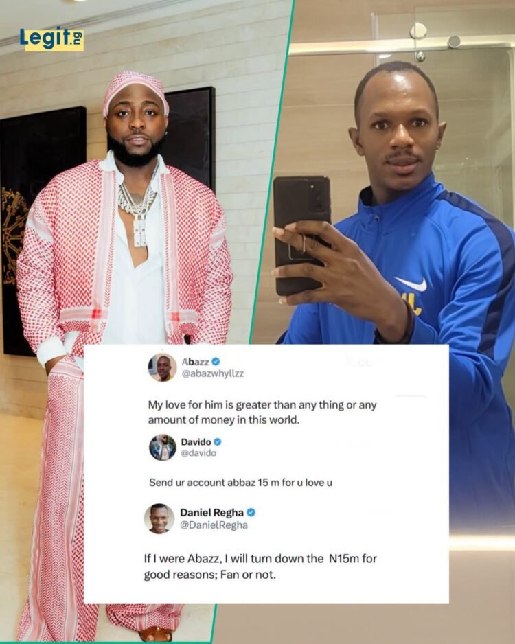 Media personality Daniel Regha advises the lucky fan that Davido gifted N15 million
