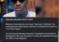 Babcock University disowns Content creator, Carter Efe’s alleged certificate, says it will pursue legal action over forgery
