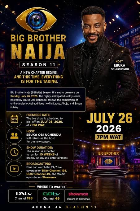 BBNaija season 11 premieres July 26 with record-breaking N160m grand prize