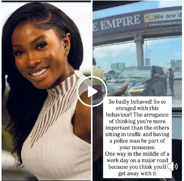 Actress Jemima Osunde confronts road user for allegedly driving against traffic in Lagos