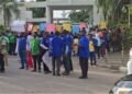 TUC protests outside Abuja Continental Hotel over unfair labour practices and indecent working conditions