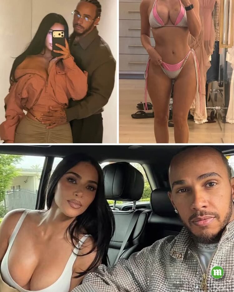 Kim Kardashian and her boyfriend Lewis Hamilton showed their romance in a loved-up snaps