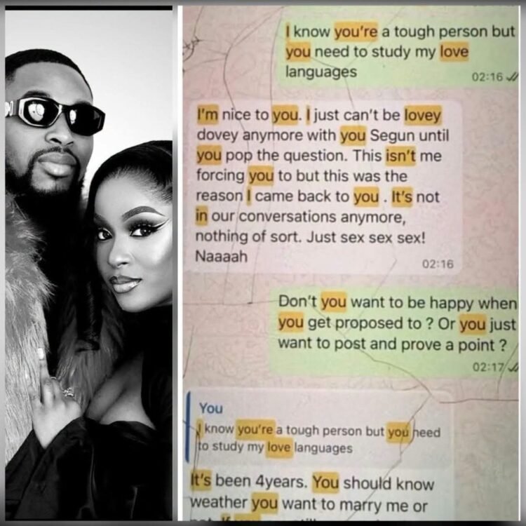 Alleged leaked chat between Bella, her ex-boyfriend Sheggz and Bella’s mum surface amid ongoing relationship scandal