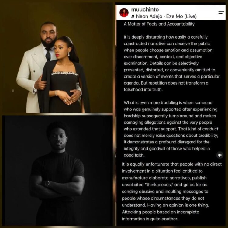 “My husband chooses to spend money assisting someone, best believe he has spent much more on me and our son” — Gospel singer Neon Adejo’s wife