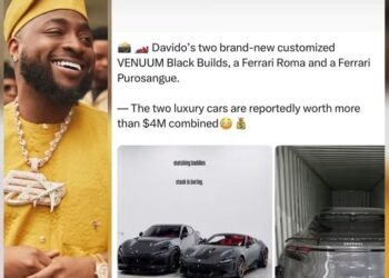 Davido shows off two customized Ferraris reportedly worth over $4 million combined