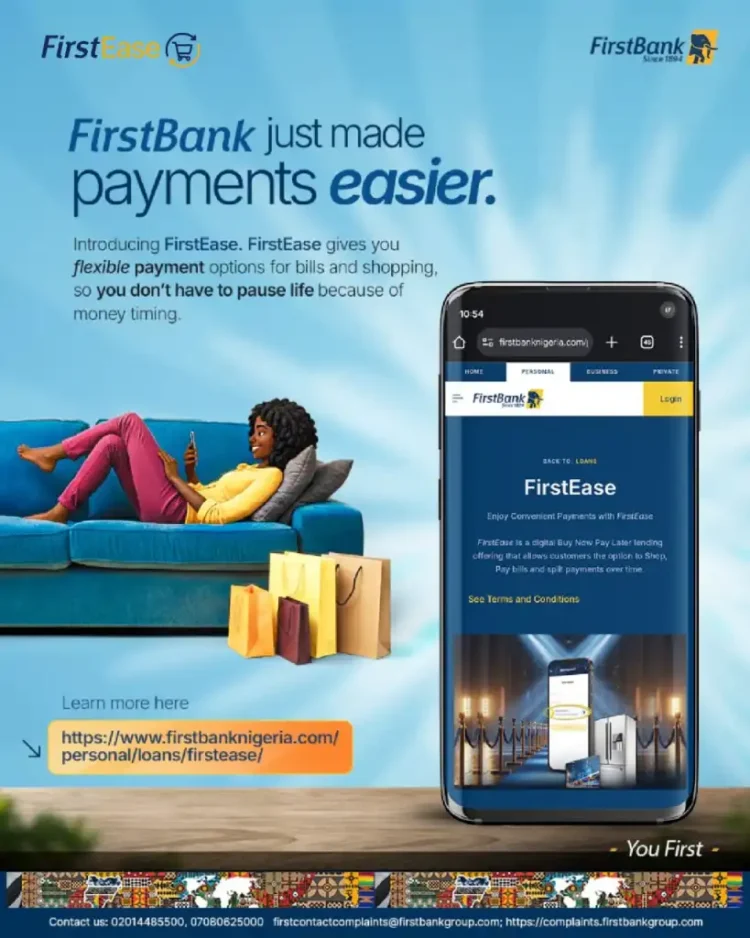 FirstBank’s FirstEase Offers Nigerians Flexible Payment Option for Purchases, Bills