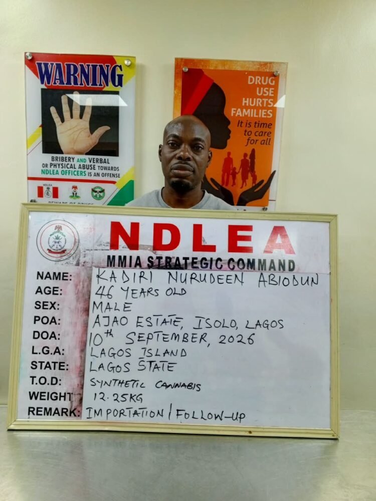 NDLEA intercepts colos shipments from UK, uncovers opioids in Lagos