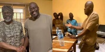 'Emabinu Daddy': Desmond Elliot begs Gbaja on his knees after APC primary fallout