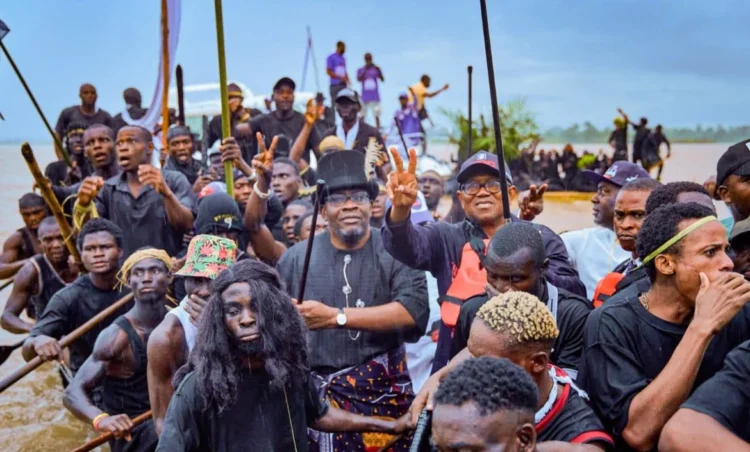 2027: Peter Obi, Dickson join traditional boat regatta in Bayelsa, intensify NDC mobilisation