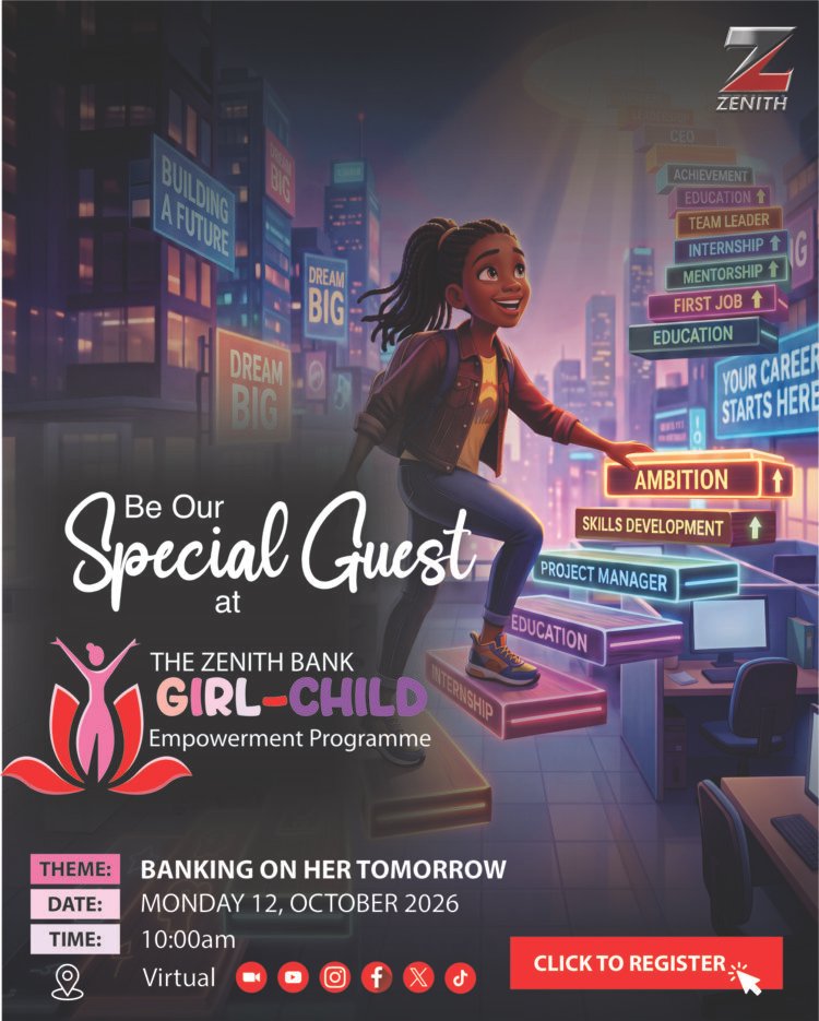 Zenith Bank to launch maiden Girl-Child Empowerment Programme 