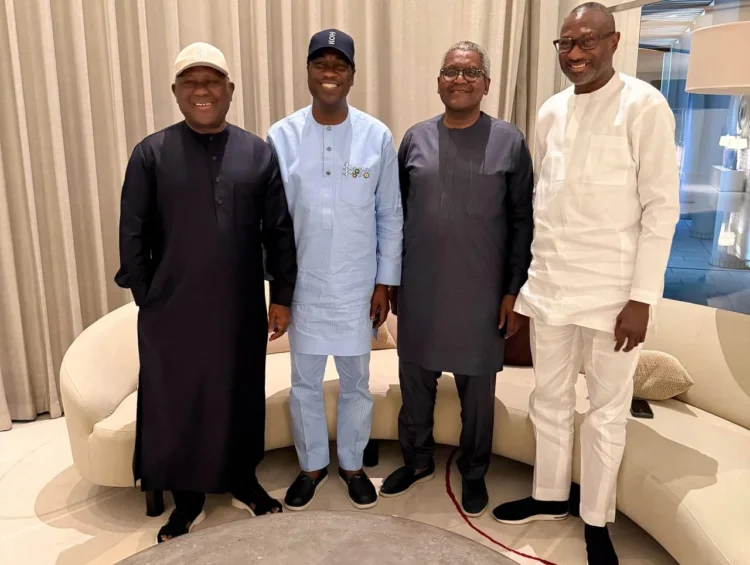 Femi Otedola hosts Dangote, BUA Chairman Abdul Samad Rabiu to dinner in honour of Obafemi Hamzat