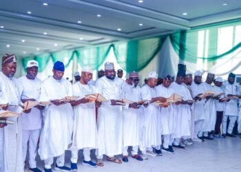 Ododo swears in 21 elected chairmen, rallies support for Tinubu, APC