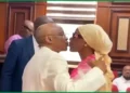 Ex-Kaduna Gov, El-Rufai kisses wife in court today