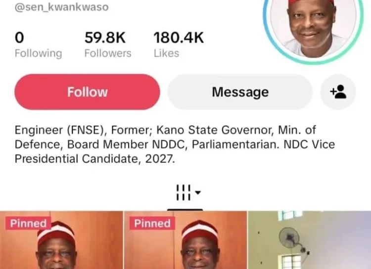 Kwankwaso joins TikTok, bags 59,000 followers in hours